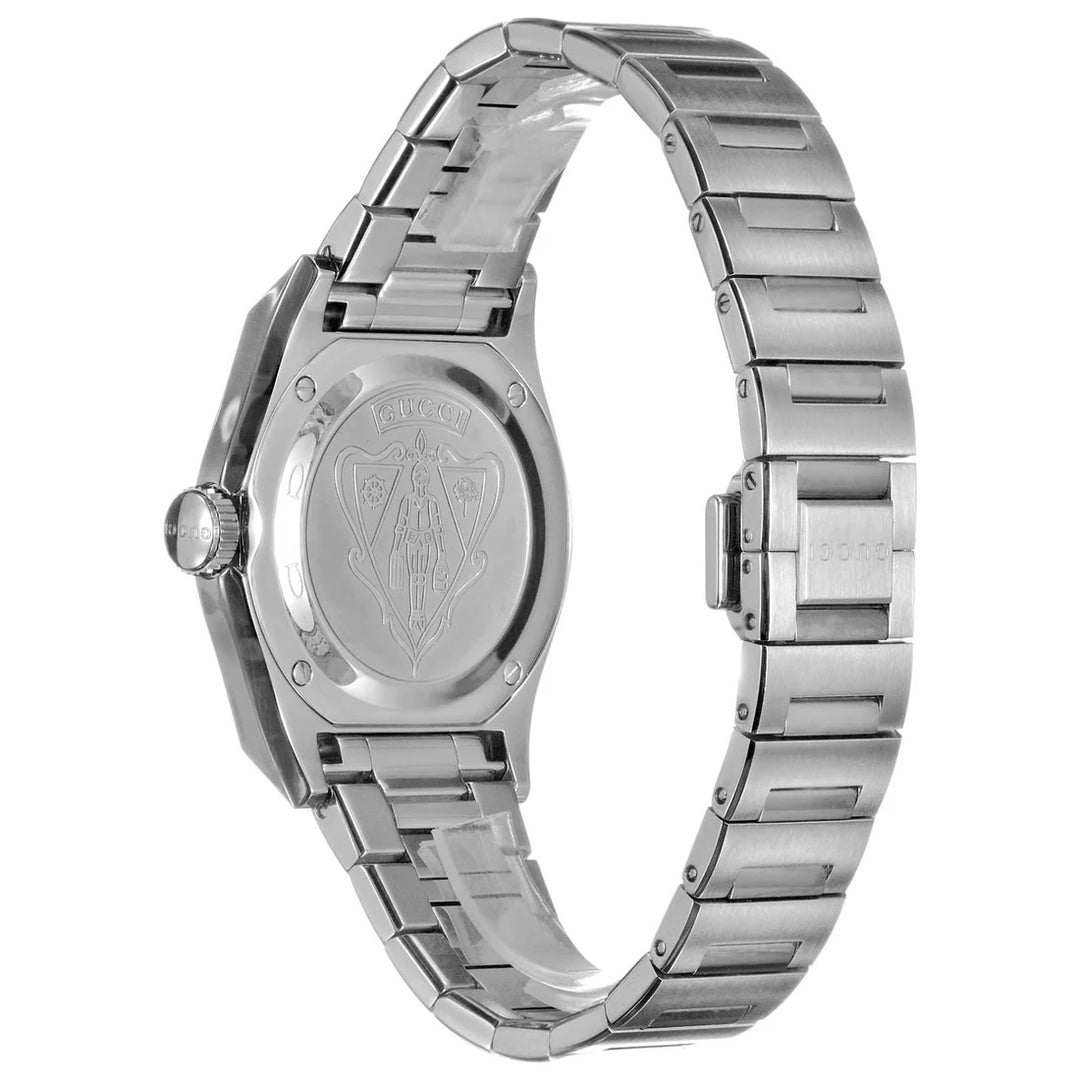GUCCI PANTHEON 115 MOP DIAMOND DIAL BRUSHED STAINLESS STEEL WATCH