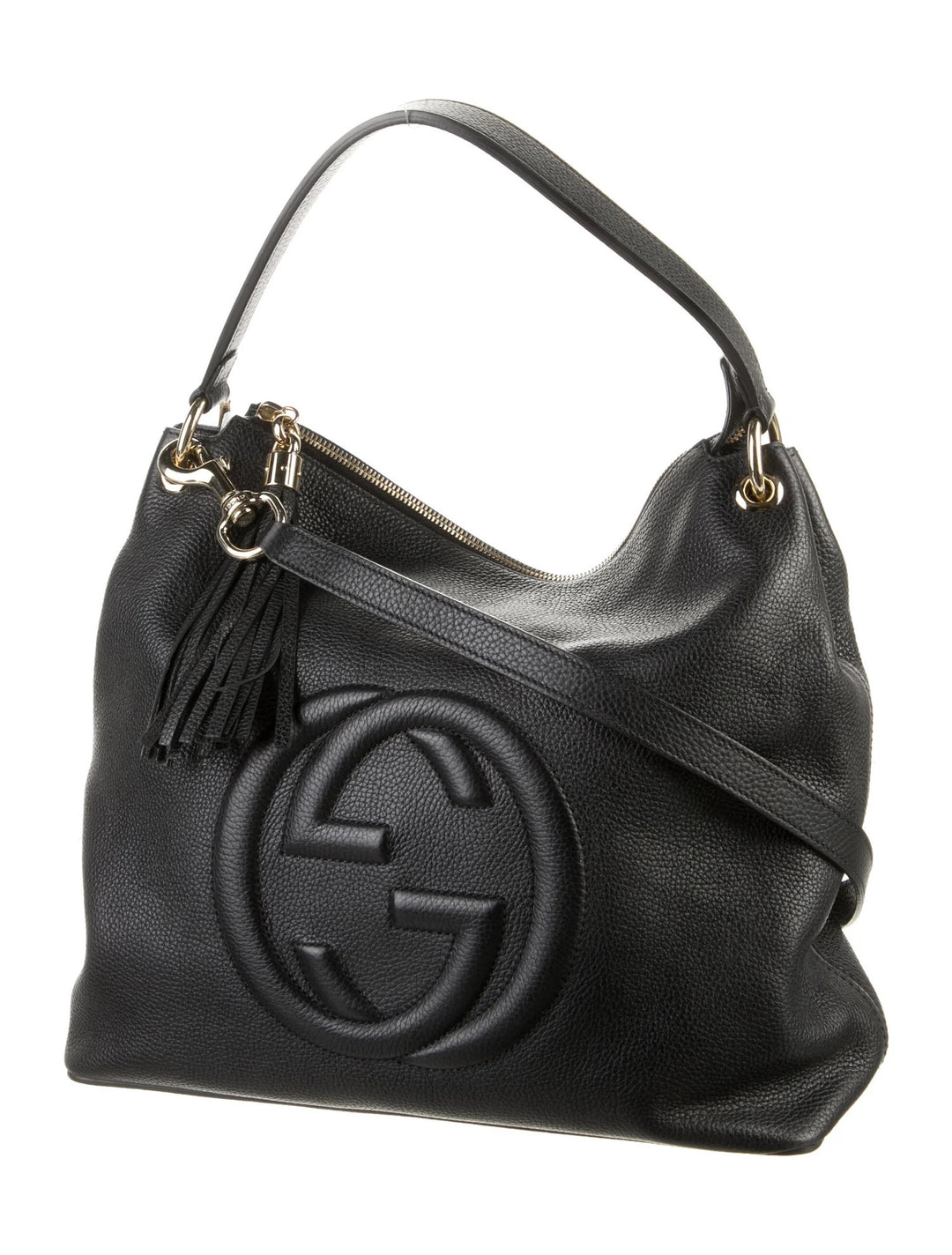 GUCCI PEBBLED CALFSKIN LEATHER MEDIUM SOHO HOBO BAG
