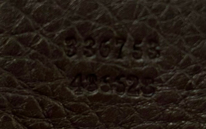 GUCCI PEBBLED CALFSKIN LEATHER MEDIUM SOHO CLUTCH BAG