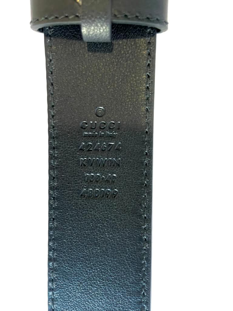 GUCCI PLATE BUCKLE CALEIDO PRINT COATED CANVAS &amp; CALFSKIN LEATHER BELT
