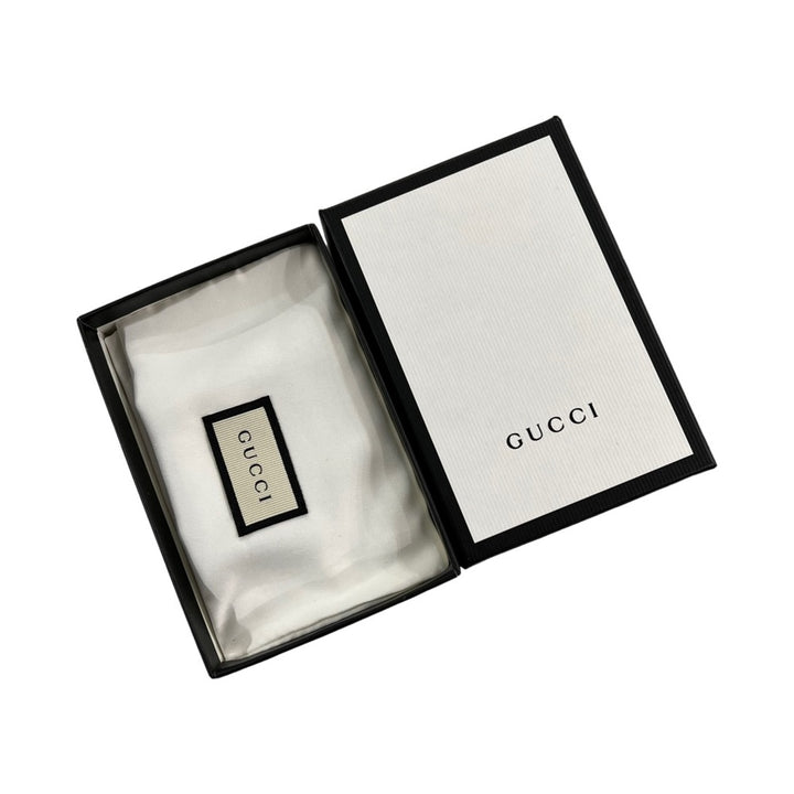 GUCCI PLUTONE CALFSKIN LEATHER LOGO CARD CASE