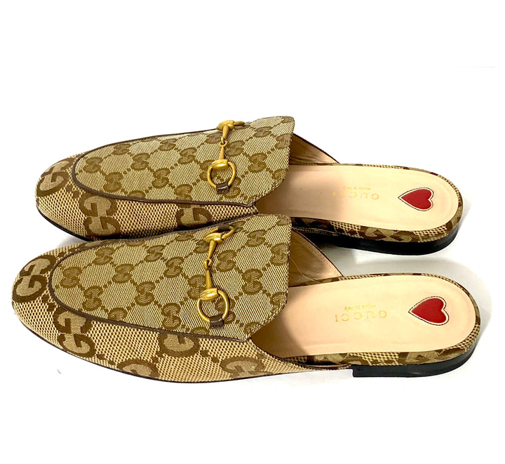 GUCCI JUMBO GG MONOGRAM PRINCETOWN LOAFER MULES