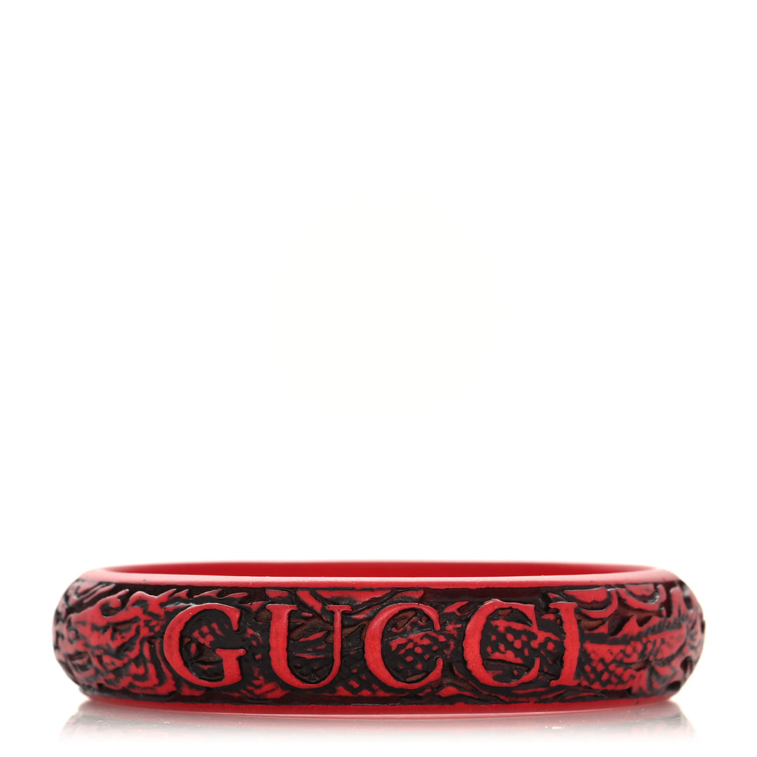 GUCCI RESIN CARVED DRAGON BANGLE BRACELET