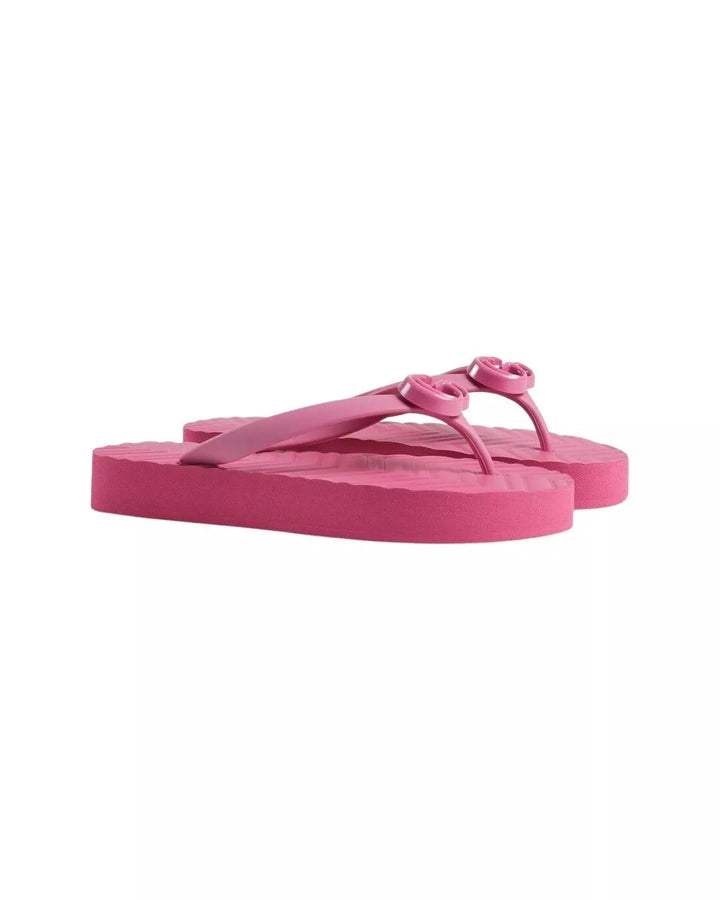 GUCCI CHEVRON GG THONG SLIDE SANDALS
