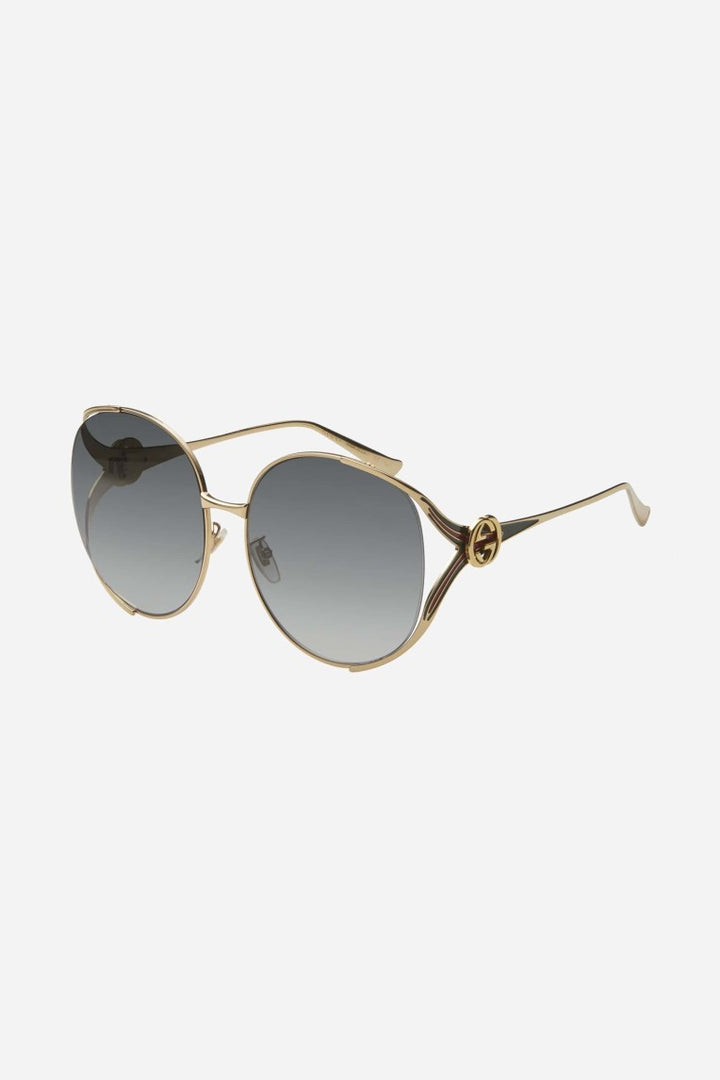 GDFR_0625s  GUCCI ROUND 63MM GOLD FRAME GRADIENT SUNGLASSES 0225S – Caroline's
