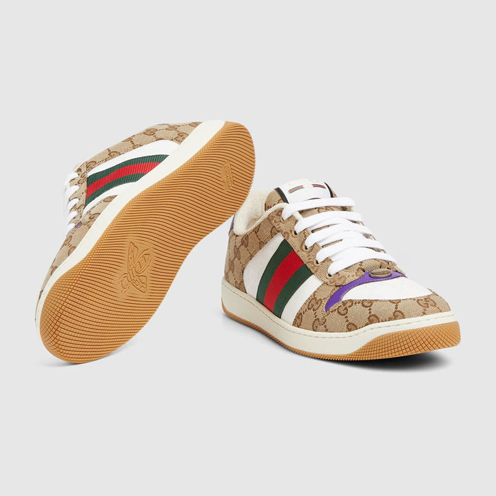 GUCCI SCREENER GG CANVAS &amp; LEATHER MEN&