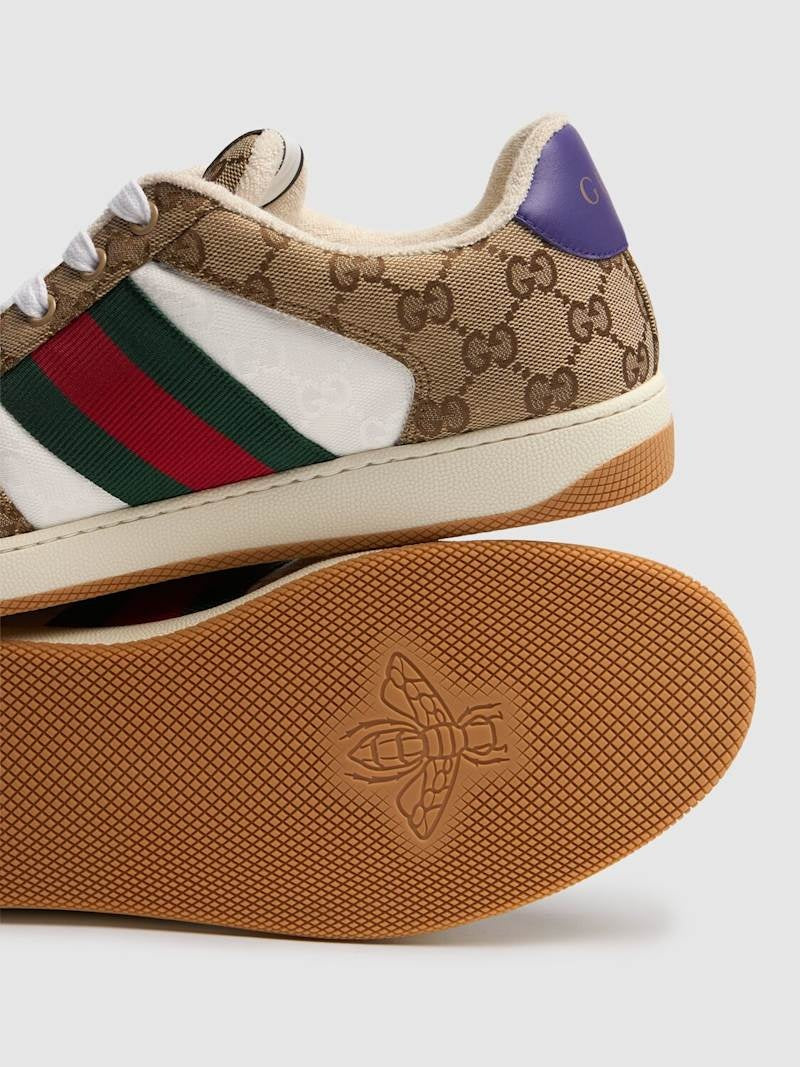 GUCCI SCREENER GG CANVAS &amp; LEATHER MEN&