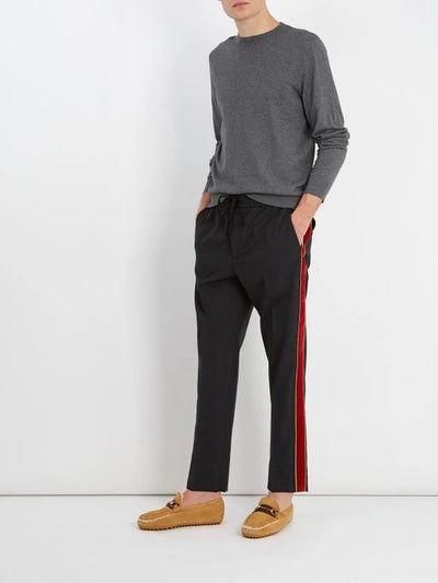 GUCCI HORSEBIT WEB SHEARLING DRIVER LOAFERS – Caroline's Fashion