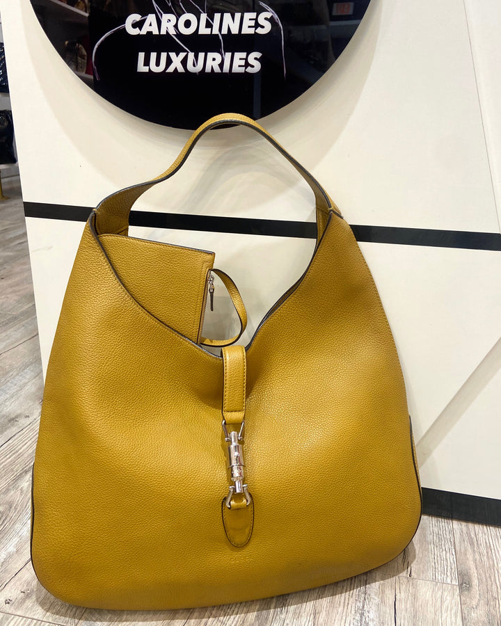 GUCCI SOFT CALFSKIN LEATHER LARGE JACKIE HOBO BAG