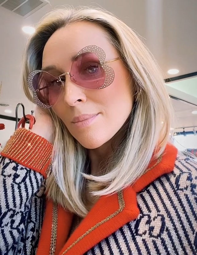 GUCCI SPECIAL EDITION CRYSTAL ENCRUSTED HEART SUNGLASSES