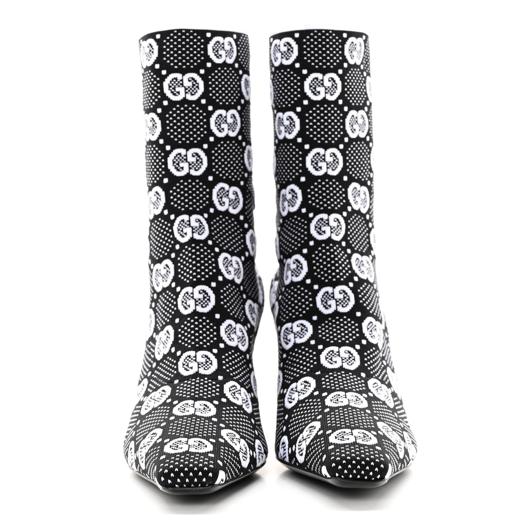 GUCCI TECHNICAL JERSEY KNIT GG MONOGRAM ANKLE BOOTS