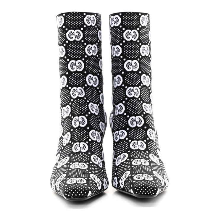 GUCCI TECHNICAL JERSEY KNIT GG MONOGRAM ANKLE BOOTS