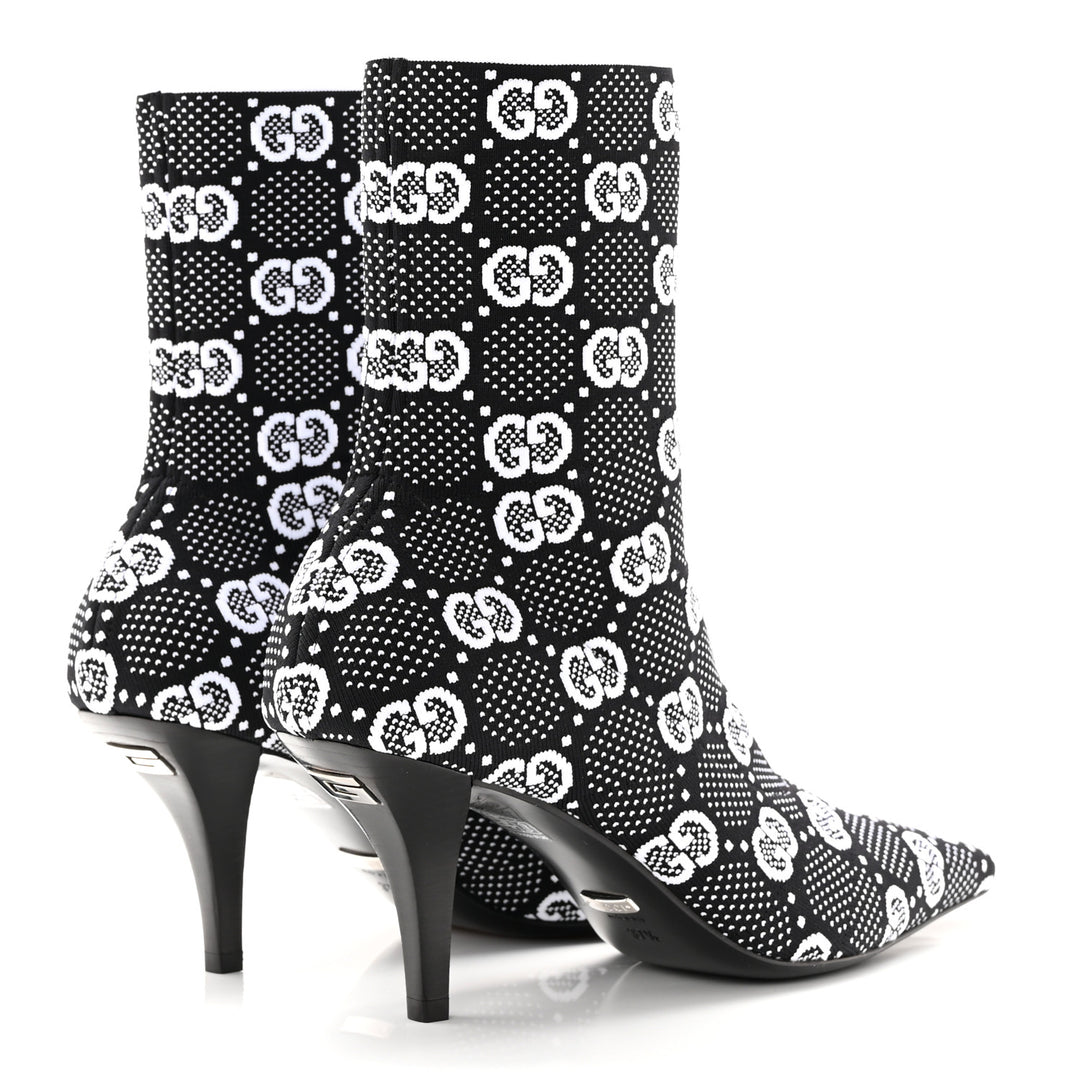 GUCCI TECHNICAL JERSEY KNIT GG MONOGRAM ANKLE BOOTS