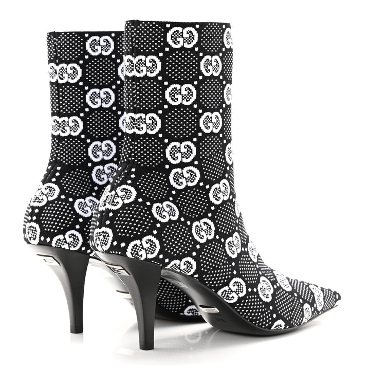 GUCCI TECHNICAL JERSEY KNIT GG MONOGRAM ANKLE BOOTS