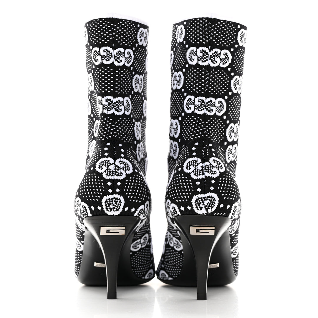 GUCCI TECHNICAL JERSEY KNIT GG MONOGRAM ANKLE BOOTS