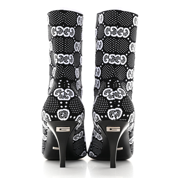 GUCCI TECHNICAL JERSEY KNIT GG MONOGRAM ANKLE BOOTS