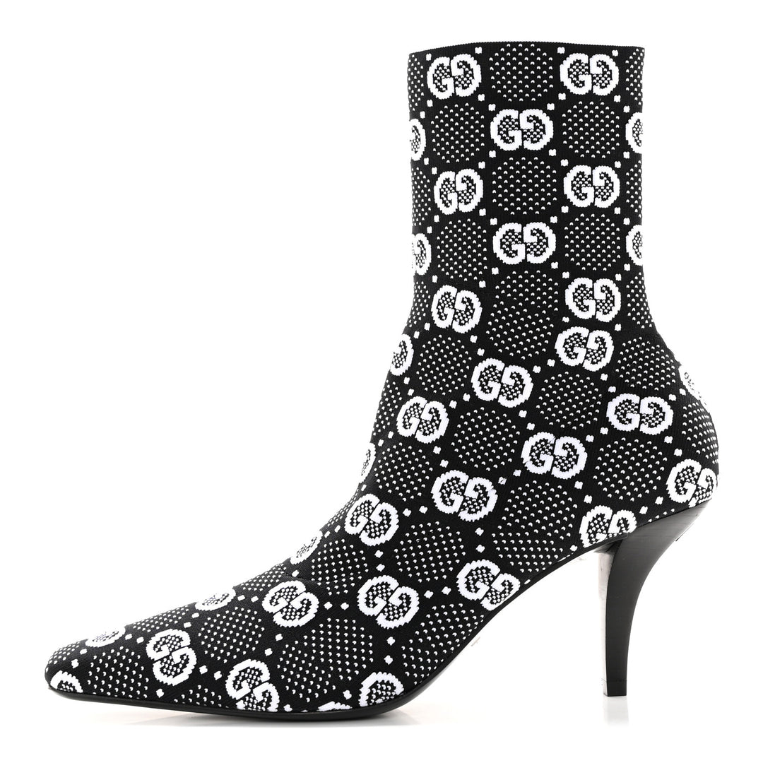 GUCCI TECHNICAL JERSEY KNIT GG MONOGRAM ANKLE BOOTS