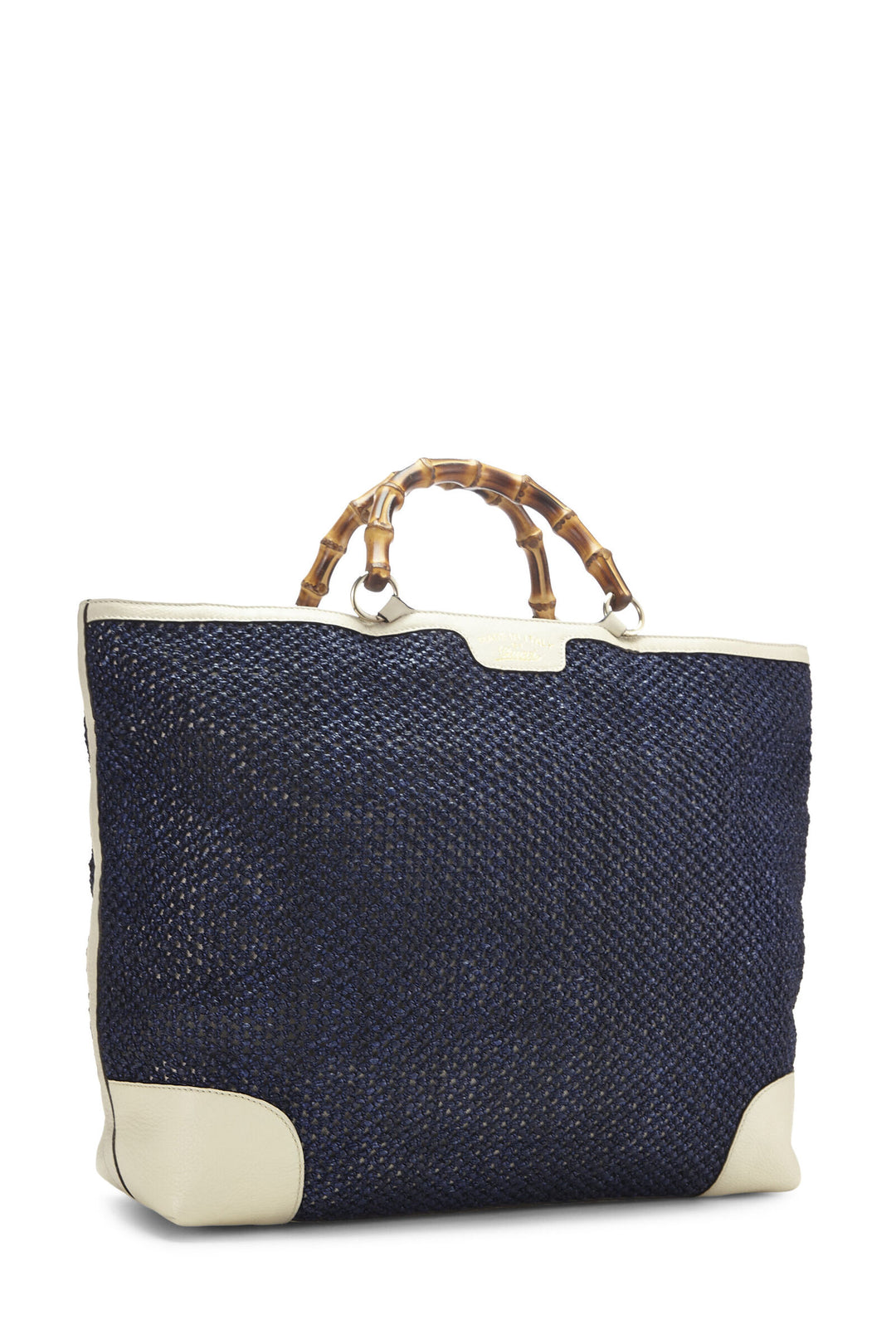 GUCCI VINTAGE WEB STRAP BAMBOO HANDLE TOTE BAG WITH SHOULDER STRAP