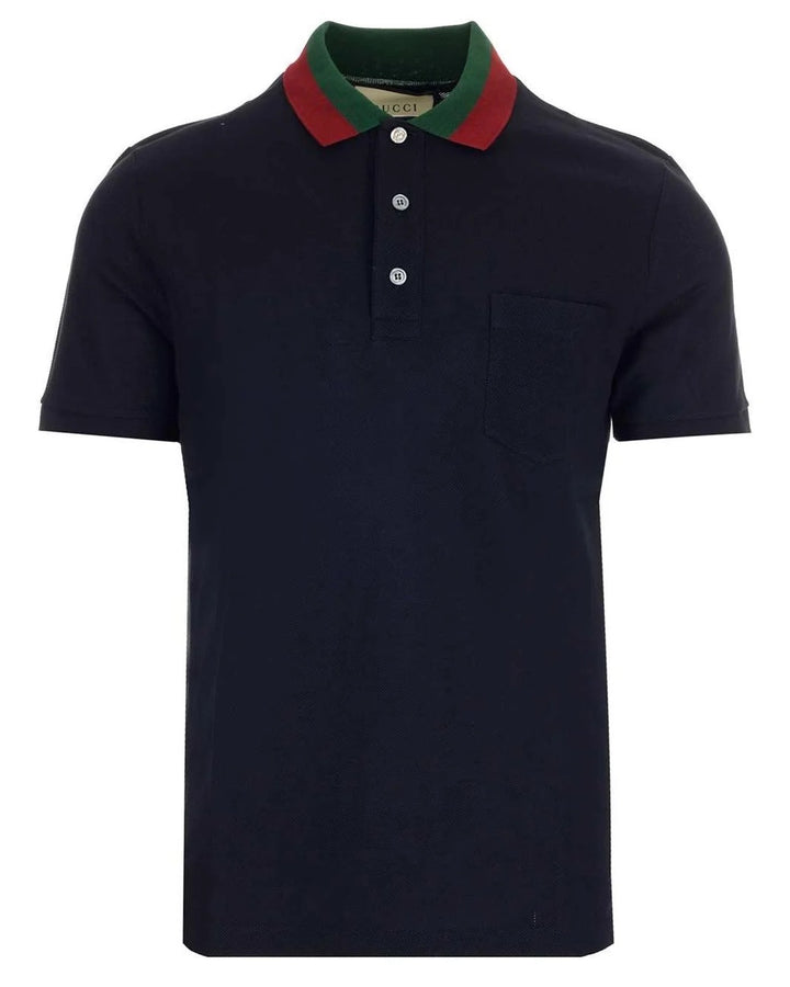 GUCCI WEB STRIPE TRIMMED POLO SHIRT