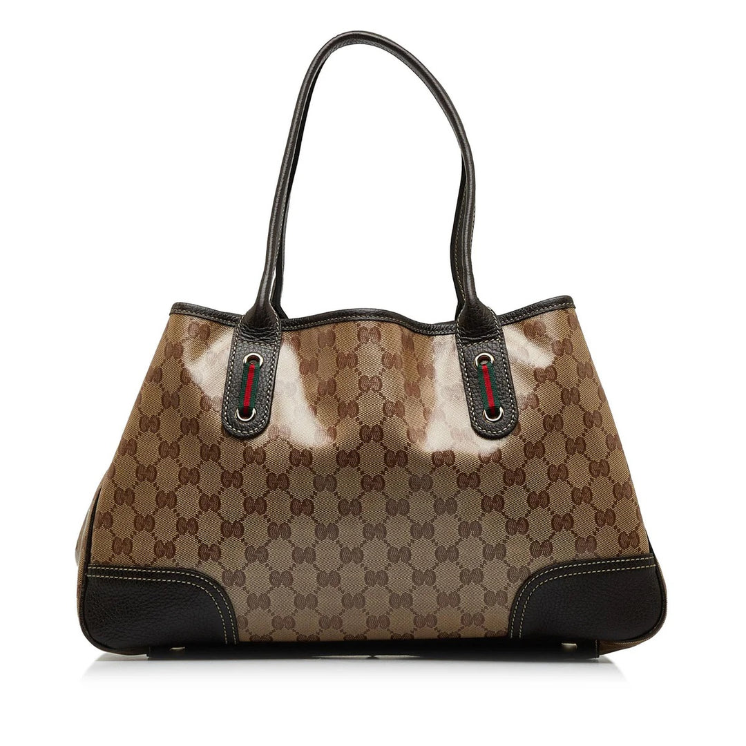 GUCCI GG WEB SHERRY LINE PRINCY RIBBON TOTE BAG