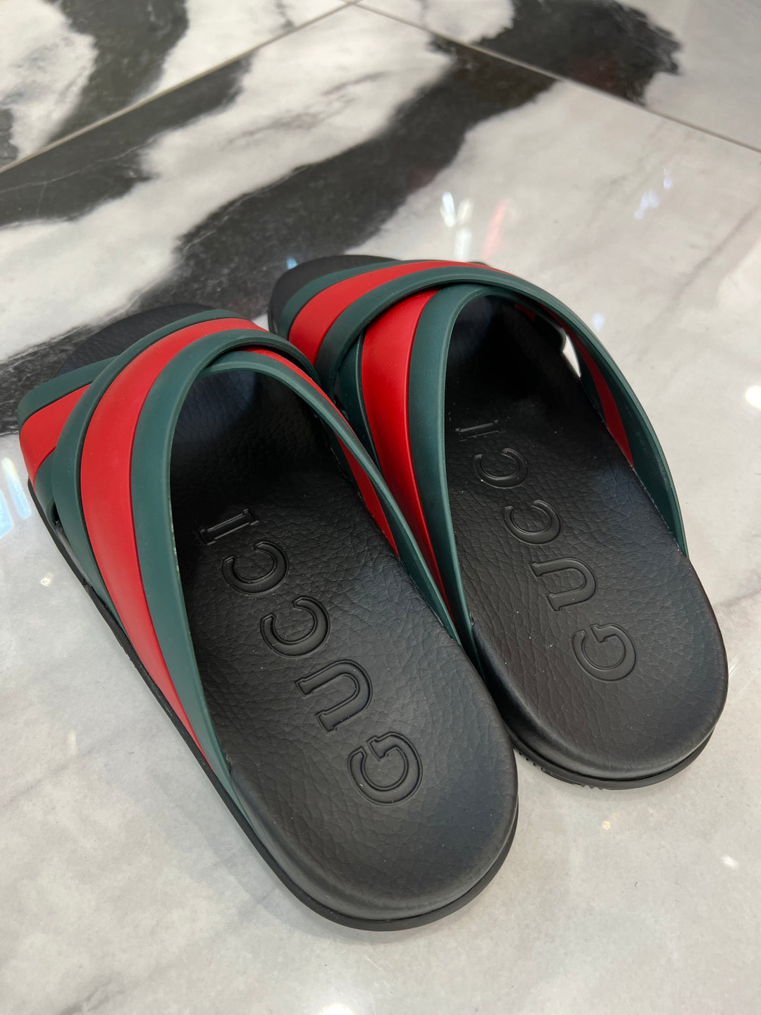 GUCCI WEB PANELED SLIDES