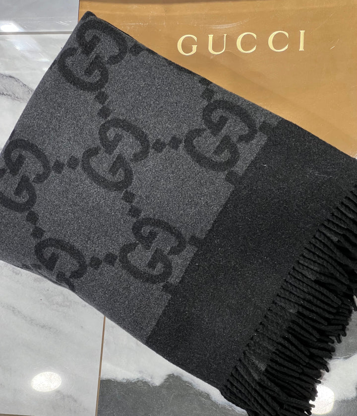 GUCCI GG WOOL BLEND CASHMERE BLANKET