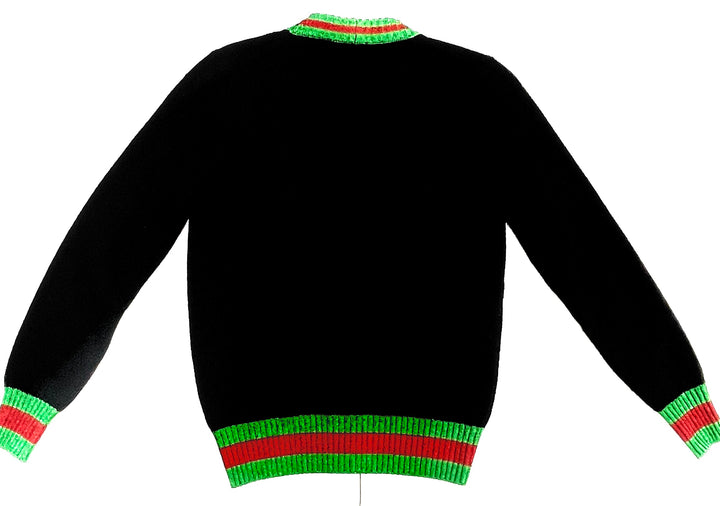 GUCCI WOOL WEB TRIM SWEATER CARDIGAN