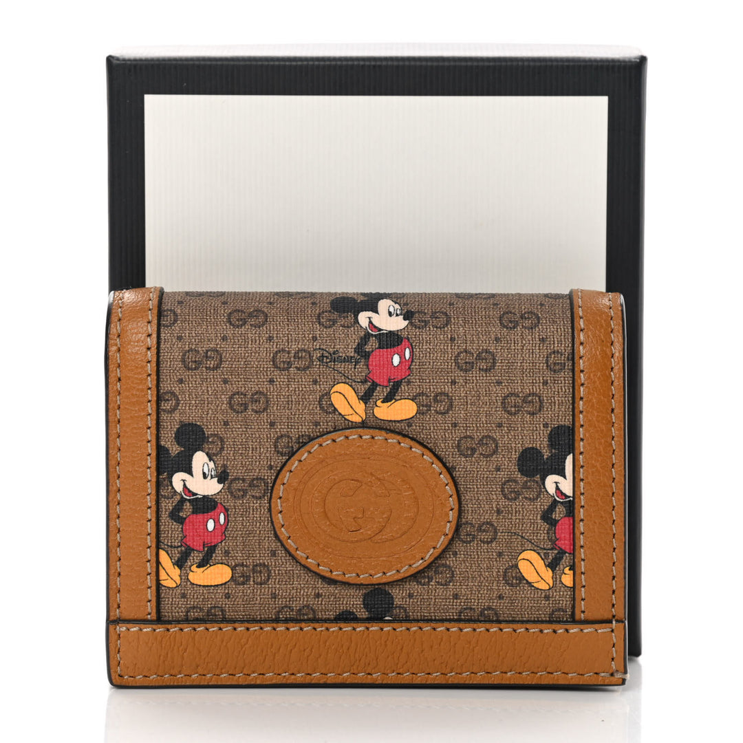 GUCCI X DISNEY GG SUPREME MONOGRAM MICKEY MOUSE MINI WALLET