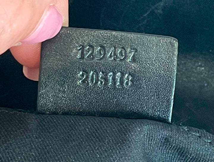 GUCCI BY TOM FORD MONOGRAM HORSBIT SATIN WEB CHAIN CLUTCH