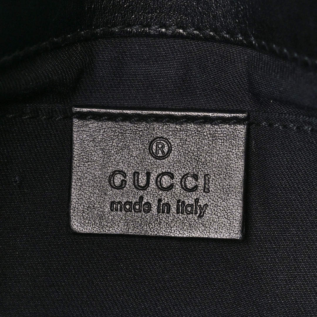 GUCCI BY TOM FORD MONOGRAM HORSBIT SATIN WEB CHAIN CLUTCH
