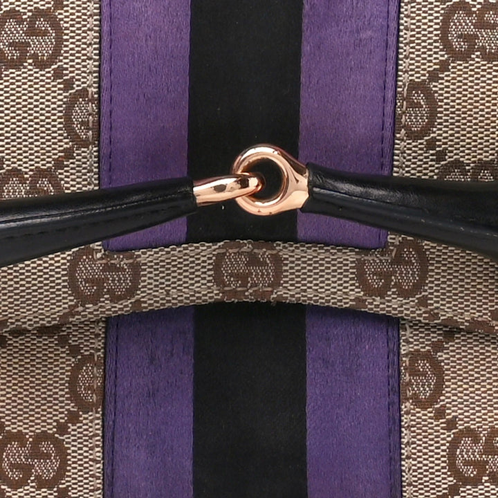 GUCCI BY TOM FORD MONOGRAM HORSBIT SATIN WEB CHAIN CLUTCH
