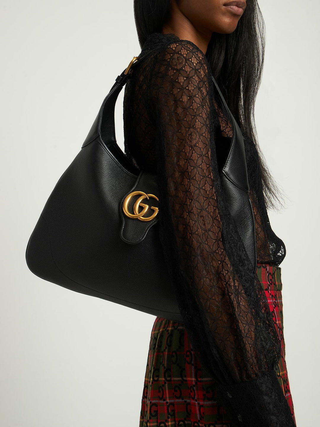 GUCCI APHRODITE GOATSKIN LEATHER MEDIUM SHOULDER BAG