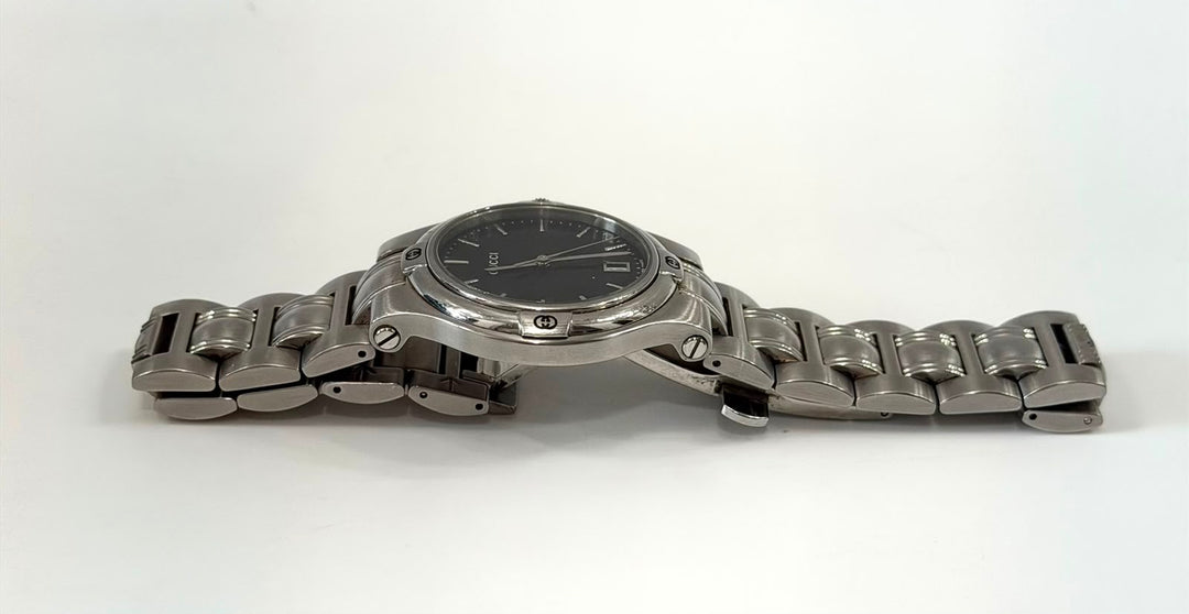 GUCCI 9040M BLACK DIAL STAINLESS STEEL QUARTZ WATCH
