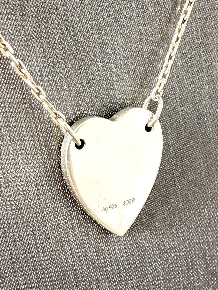GUCCI 925 STERLING SILVER TRADEMARK HEART NECKLACE