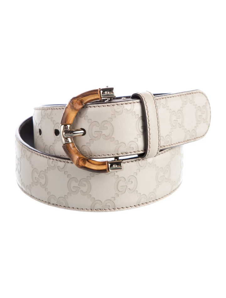 GUCCI BAMBOO ACCENT LEATHER BELT