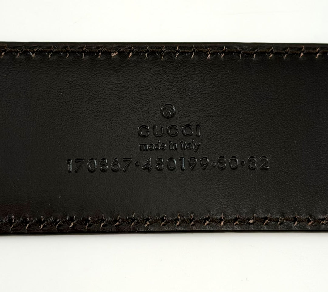 GUCCI BAMBOO ACCENT LEATHER BELT