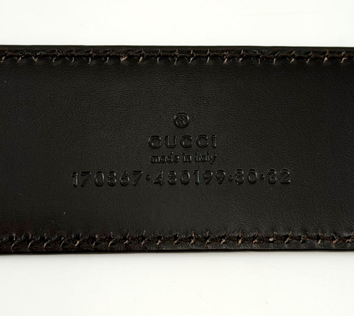 GUCCI BAMBOO ACCENT LEATHER BELT