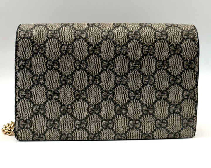 GUCCI BI-COLOR GG MARMONT WALLET ON CHAIN