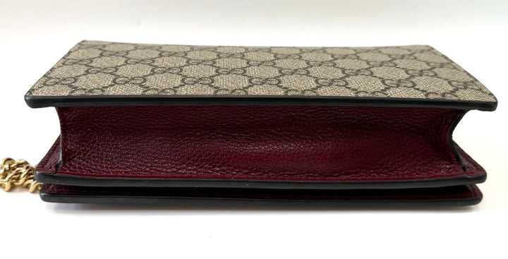 GUCCI BI-COLOR GG MARMONT WALLET ON CHAIN