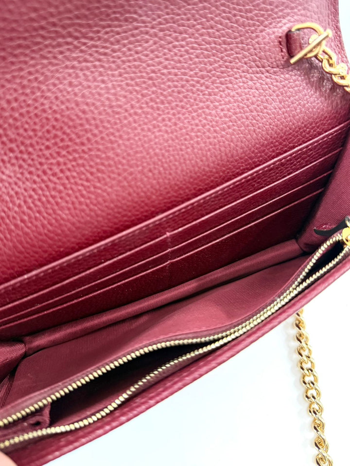 GUCCI BI-COLOR GG MARMONT WALLET ON CHAIN