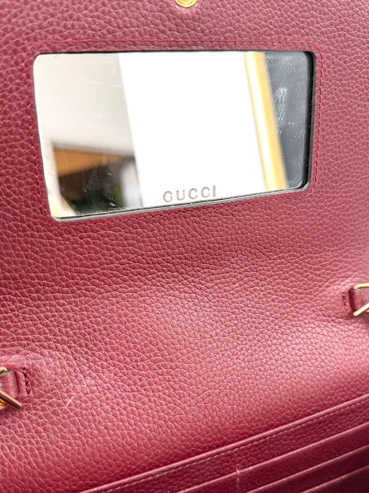 GUCCI BI-COLOR GG MARMONT WALLET ON CHAIN