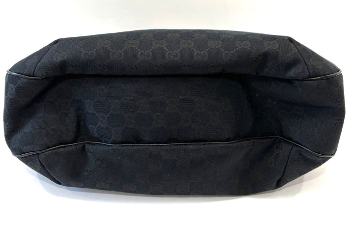 GUCCI GG MONOGRAM CANVAS AND LEATHER WEB HOBO BAG