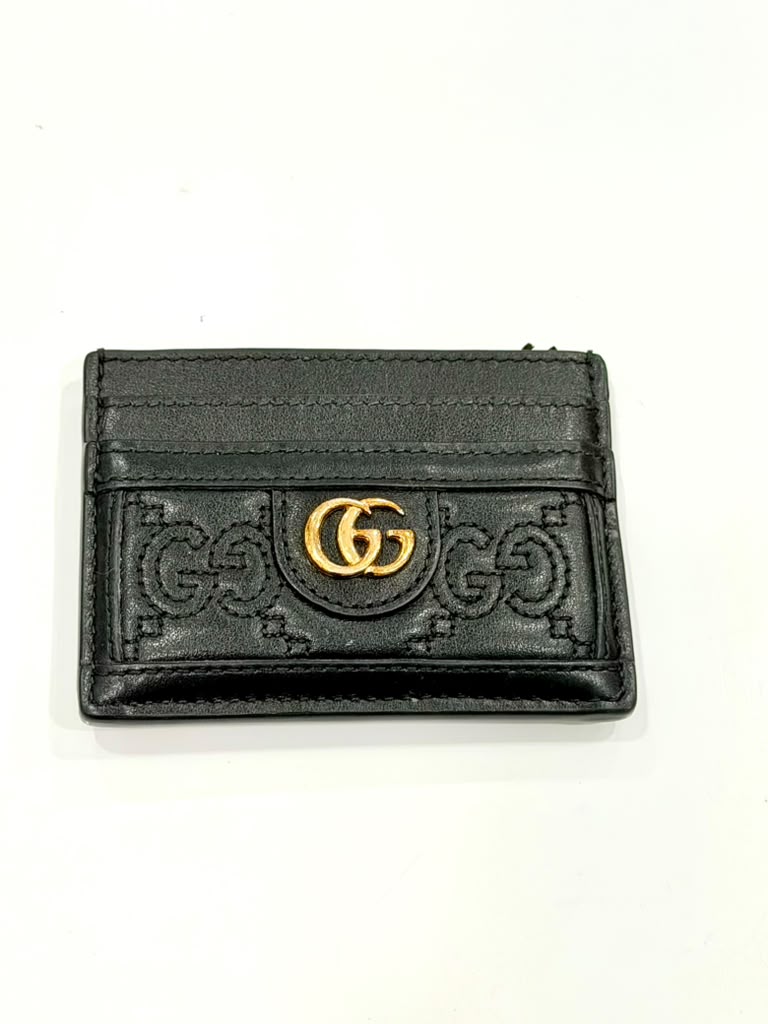 GUCCI GG MATELASSÉ CALFSKIN LEATHER CARD CASE