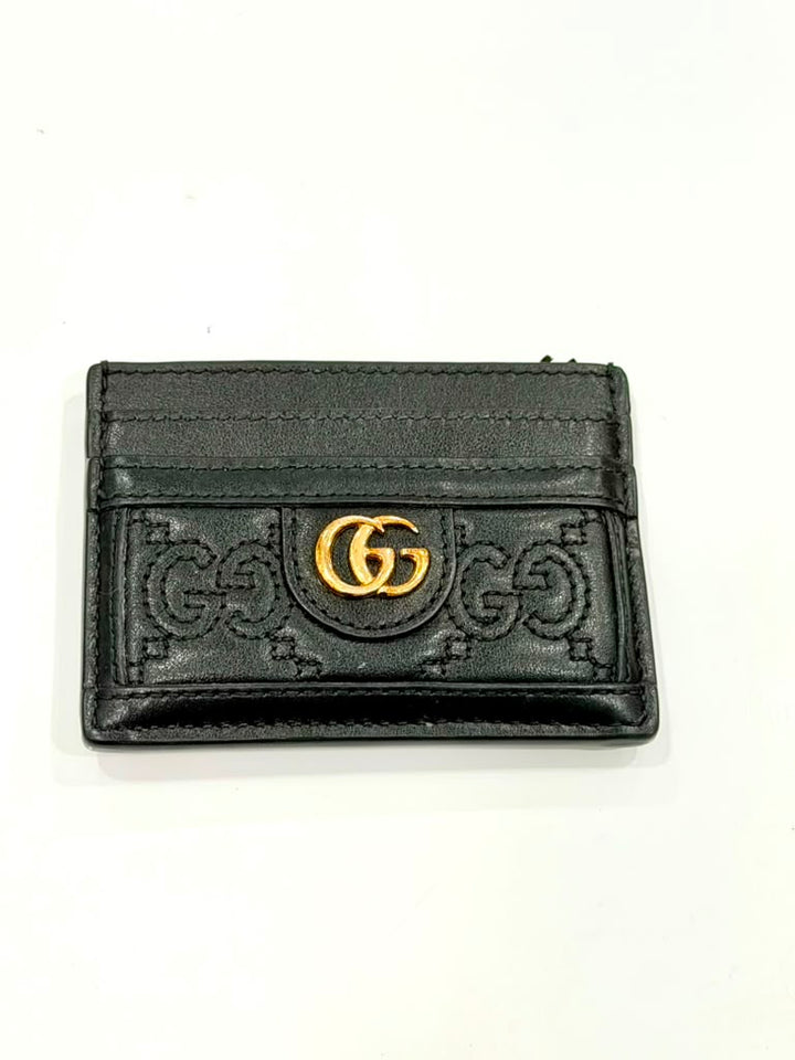 GUCCI GG MATELASSÉ CALFSKIN LEATHER CARD CASE