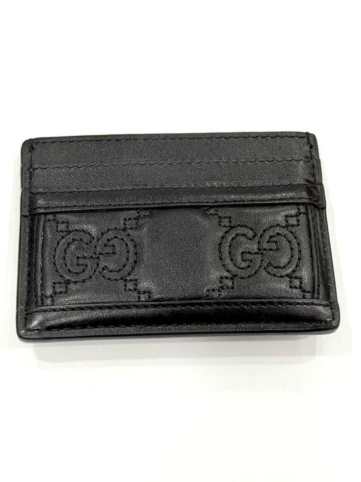 GUCCI GG MATELASSÉ CALFSKIN LEATHER CARD CASE