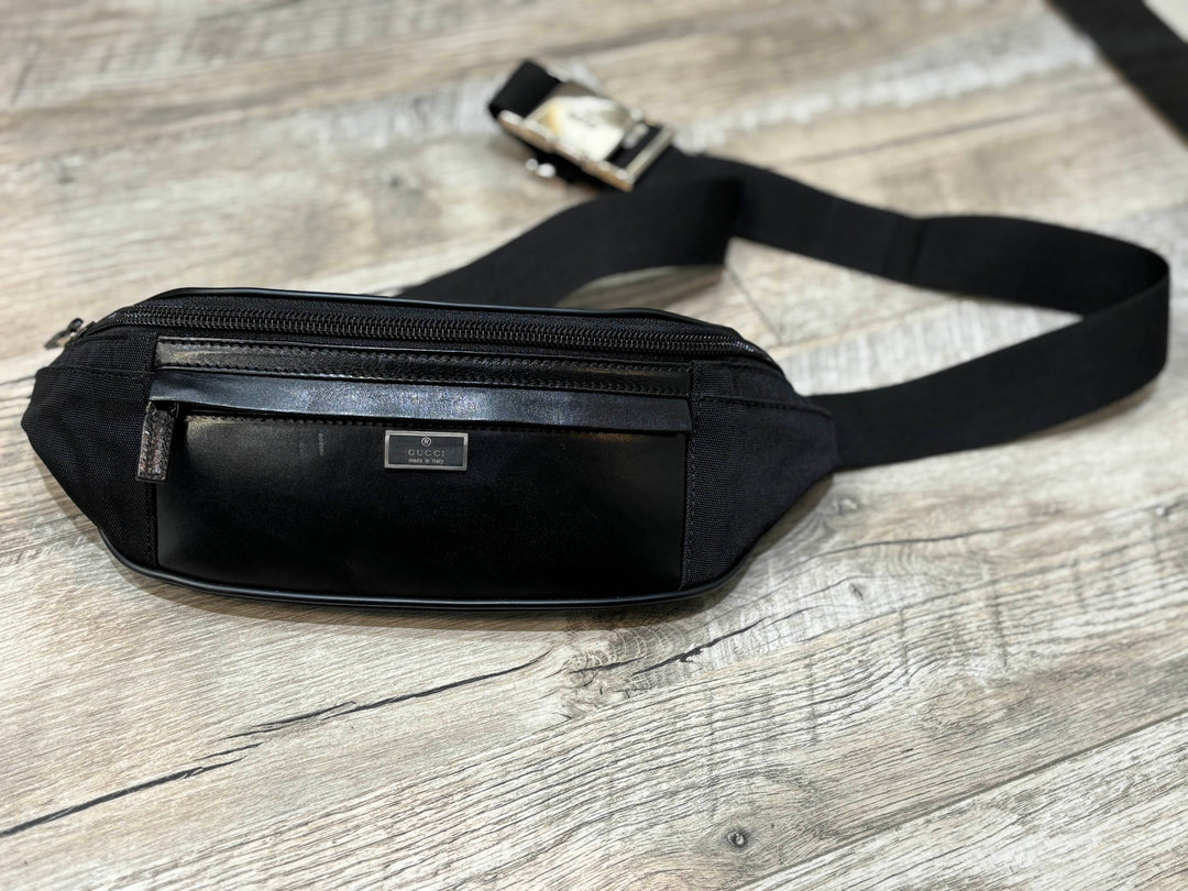GUCCI LEATHER &amp; NYLON MINI WAIST BAG