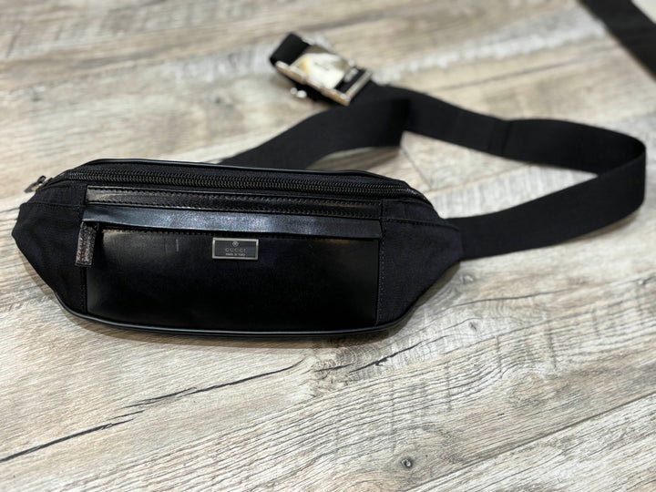 GUCCI LEATHER &amp; NYLON MINI WAIST BAG