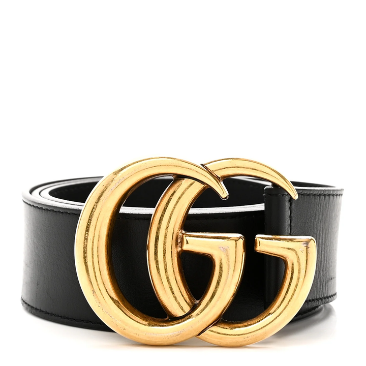 GUCCI GG BUCKLE CALFSKIN LEATHER BELT