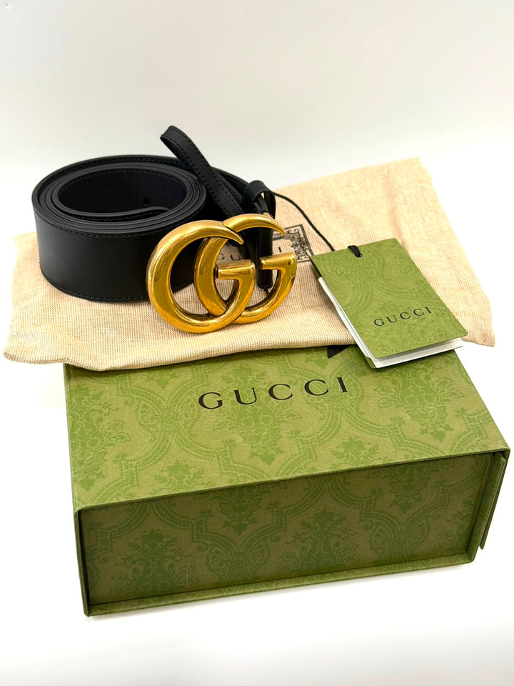 GUCCI GG BUCKLE CALFSKIN LEATHER BELT