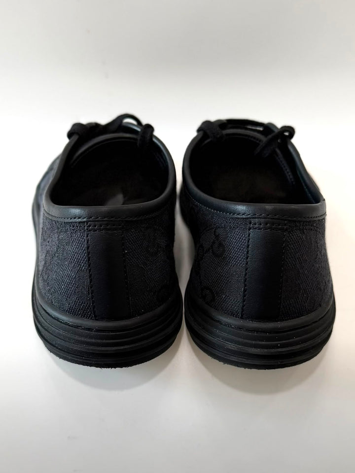 GUCCI GG MONOGRAM CANVAS &amp; CALFSKIN LEATHER LOW-TOP SNEAKERS